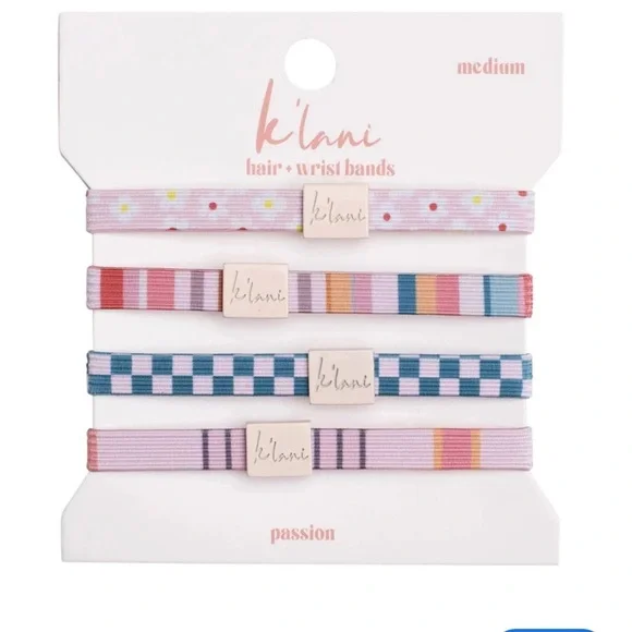 K’Lani Hair Ties Bracelet Plus Wrist Band Bracelet In Passion - Picture 2 of 4